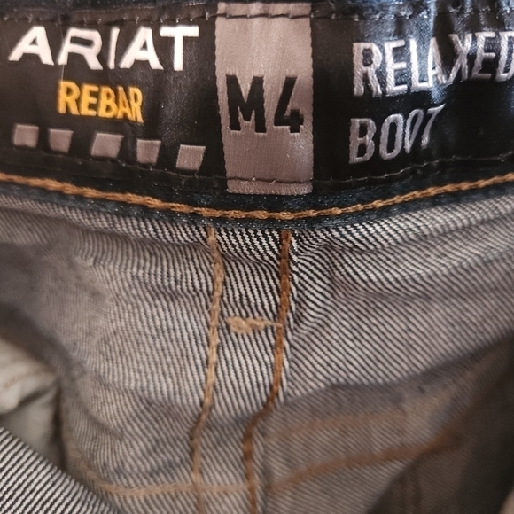 MEN'S Ariat Jeans Rebar M4 Relaxed Boot Cut 34 waist by 30 length - Picture 9 of 11